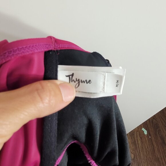 Thyme Maternity Burgundy Adjustable Strap V-Neck Tankini Swimsuit Top Size M - Picture 9 of 14
